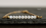 Edelstein Armband Mondstein / Geschenk für Sie / Perlen Armband / Geburtsstein Schmuck / Armband gold / Weihnachtsgeschenk / minimalistisch